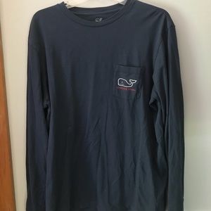 Vineyard Vines Navy Blue Christmas Long Sleeve Tee